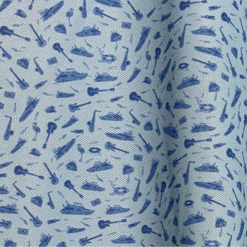 Peter Millar Light Blue Patterned Polo Shirt - image 2